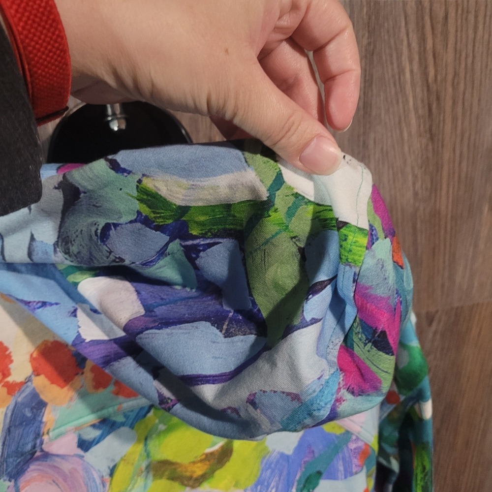 Claire Desjardins Activewear Full Zip Hoodie Tunic XL Art to Wear Colorful - Picture 9 of 13